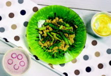 Faisselle de radis rouges, Œufs brouillés aux asperges et Fromage blanc au coulis de mangue Menu-express-Faisselle-de-radis-rouges-OEufs-brouilles-aux-asperges-et-Fromage-blanc-au-coulis-de-mangue