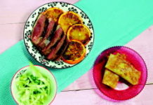 Salade de fenouil, magrets de canard aux oranges et pommes en brick au miel Menu-express-salade-de-fenouil-magrets-de-canard-aux-oranges-et-pommes-en-brick-au-miel