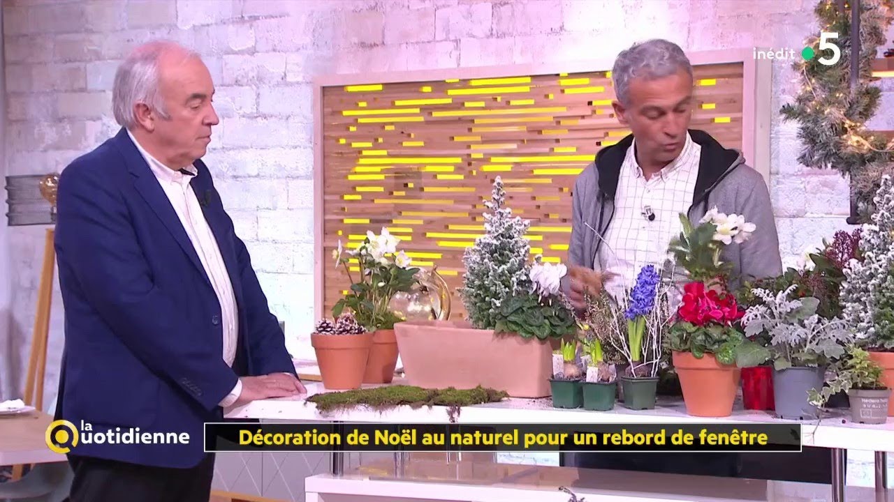 Une décoration de Noël au naturel pour un rebord de fenêtre
