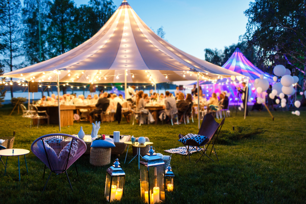 Colorful,Wedding,Tents,At,Night ,Wedding,Day