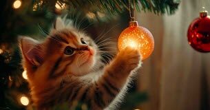 Conseils pour sécuriser votre sapin et protéger vos compagnons à quatre pattes Animaux. Nos astuces pour que votre sapin ne soit pas un danger pour votre animal